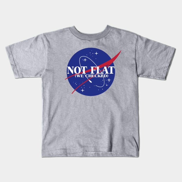 not flat (we checked) Kids T-Shirt by remerasnerds